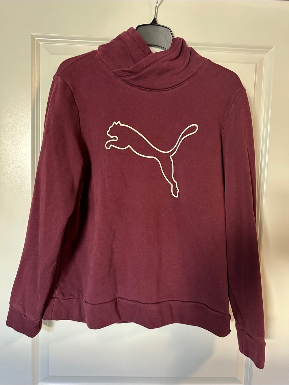 Puma Burgundy Funnel Neck Sweater with White Logo